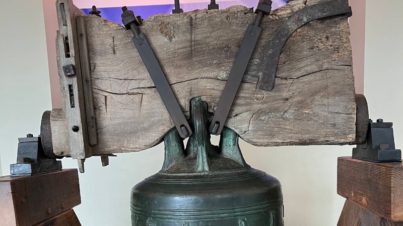 The oldest bell in Australia on display inside the Bell Tower in Perth